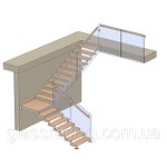 Типовые конфигурации лестниц из стекла с поворотом в 90 градусов
